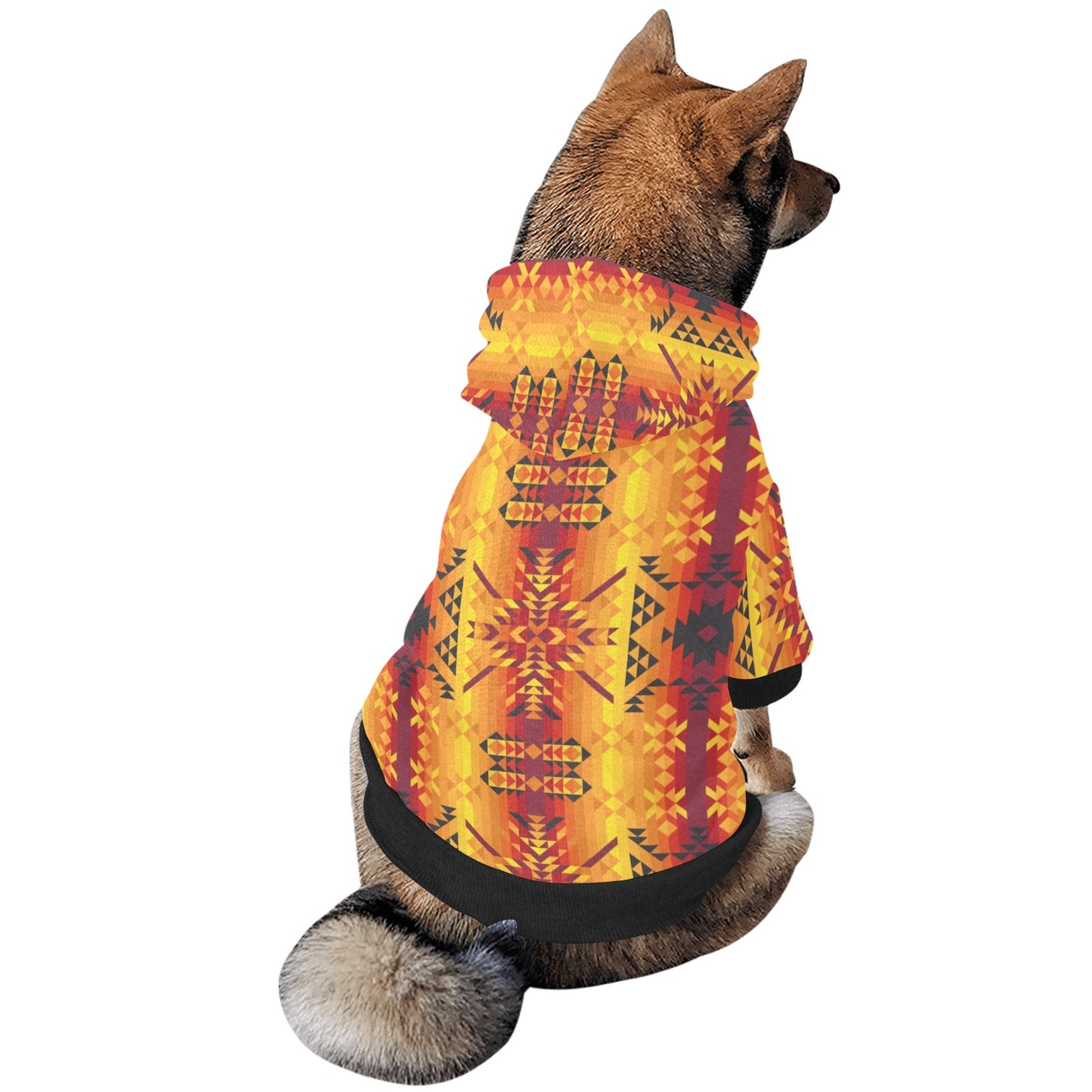 Desert Geo Yellow Red Pet Dog Hoodie