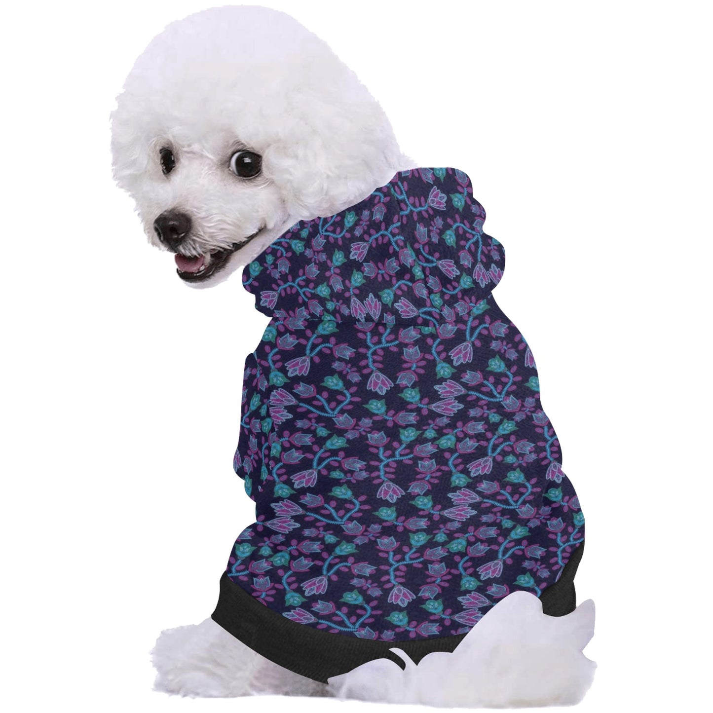 Beaded Blue Nouveau Pet Dog Hoodie