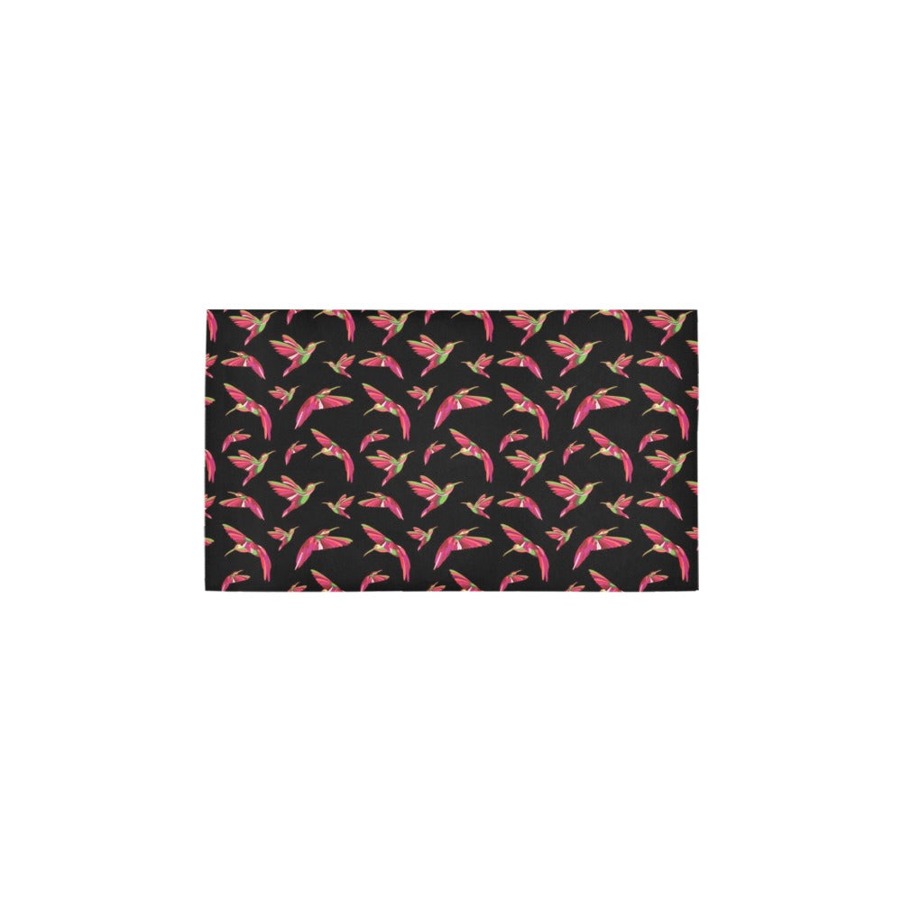 Red Swift Colourful Black Bath Rug 16''x 28''