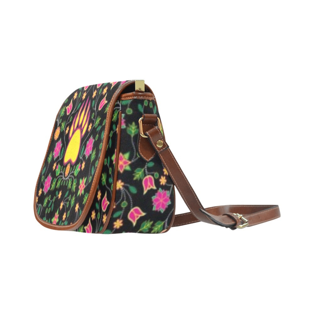 Floral Bearpaw Pink and Yellow Saddle Bag