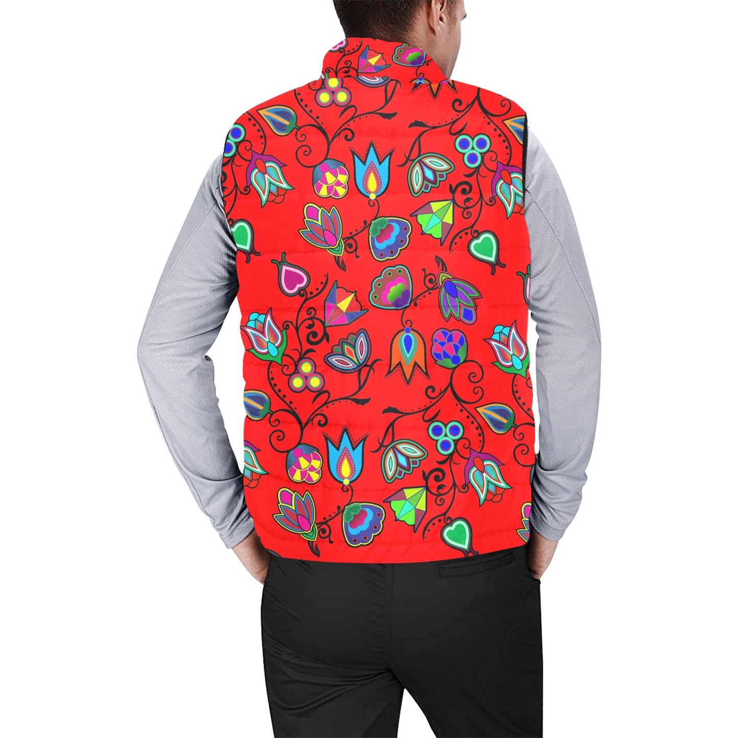 Indigenous Paisley Dahlia Men's Padded Vest Jacket