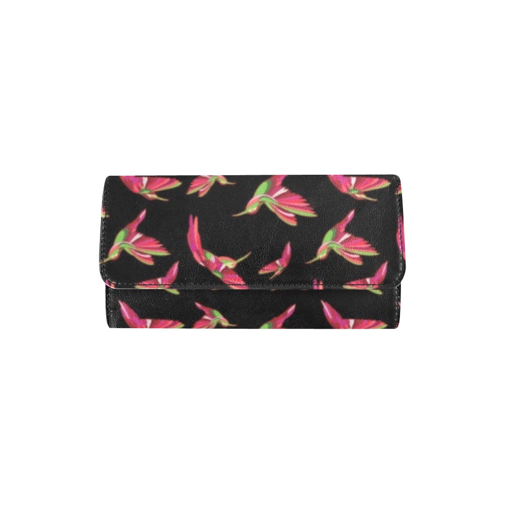 Red Swift Colourful Black Women's Trifold Wallet