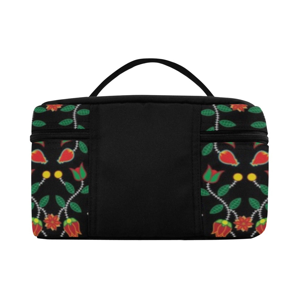 Floral Beadwork Six Bands Cosmetic Bag