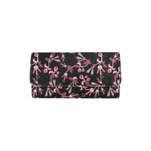 Load image into Gallery viewer, Floral Green Black Women&#39;s Trifold Wallet
