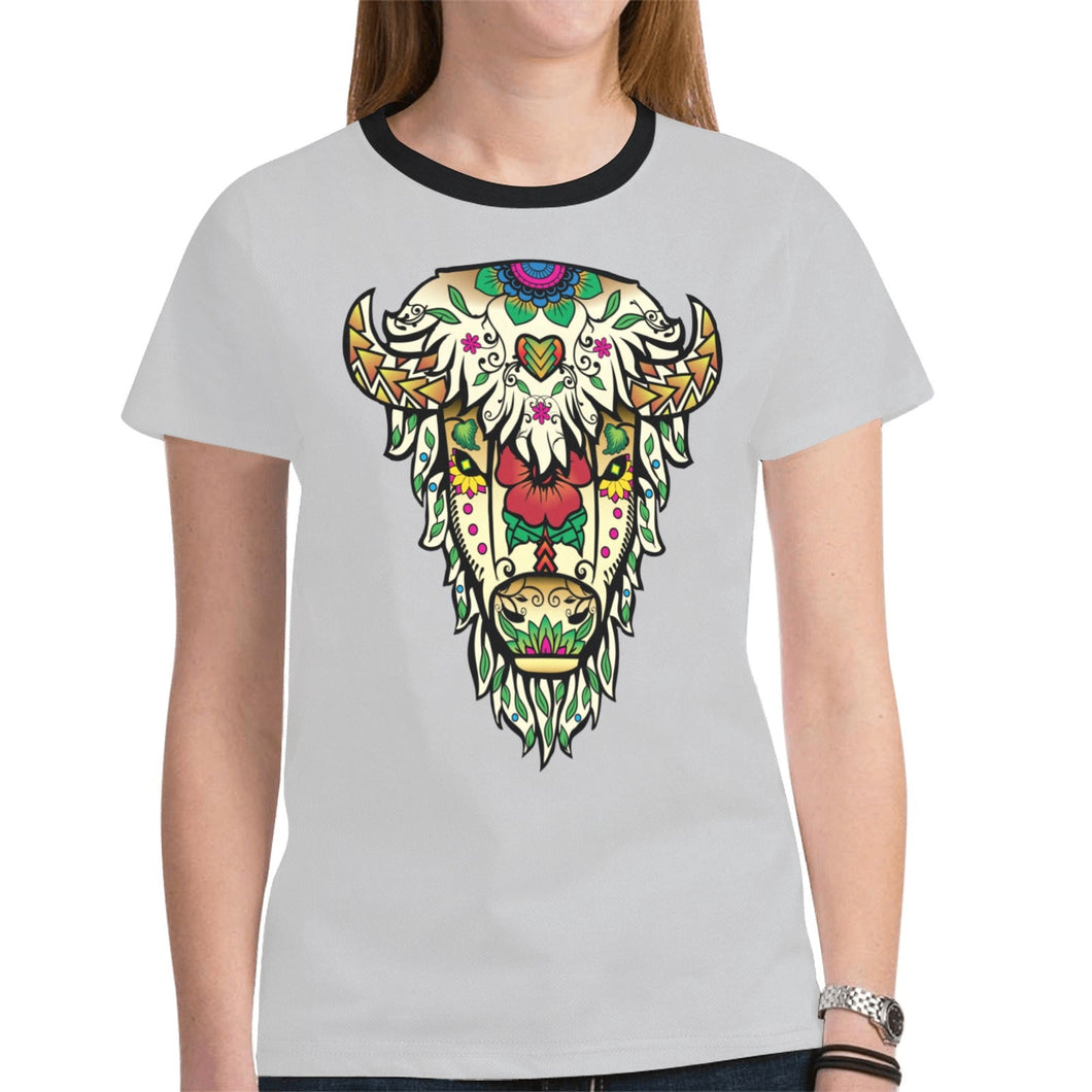 Buffalo Spirit Guide (Gray) New T-shirt for Women