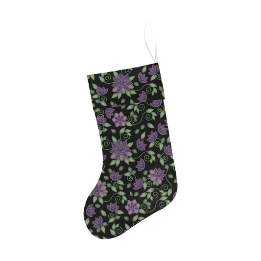 Purple Beaded Rose Christmas Stocking