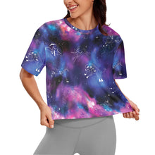 Load image into Gallery viewer, Animal Ancestors 1 Blue and Pink Crop Top
