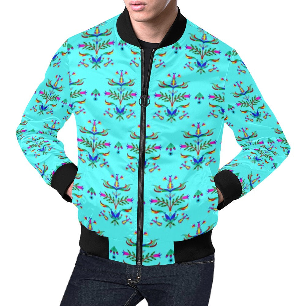 Dakota Damask Turquoise Bomber Jacket for Men