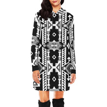 Load image into Gallery viewer, Chiefs Mountain Black and White Hoodie Dress
