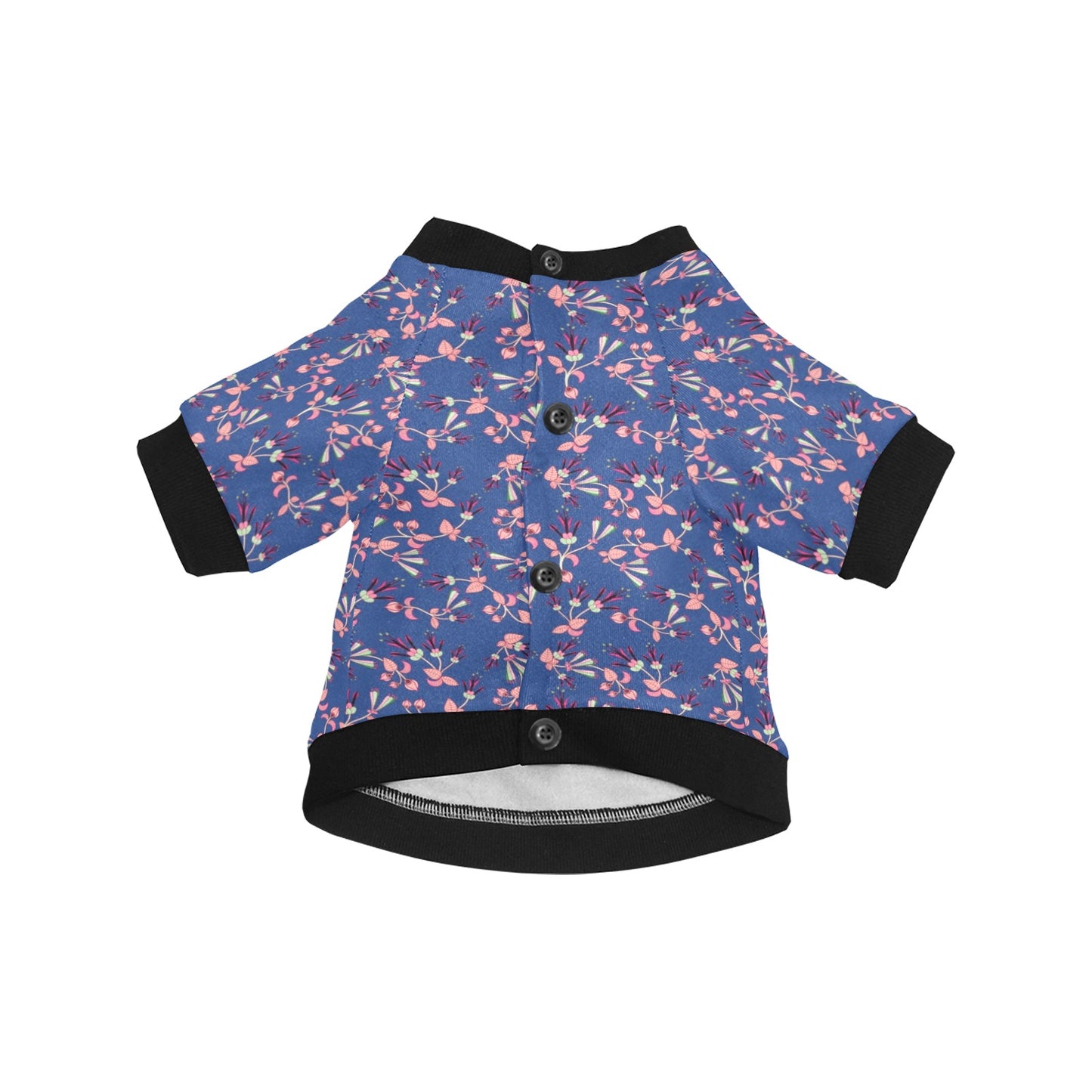 Swift Floral Peach Blue Pet Dog Round Neck Shirt