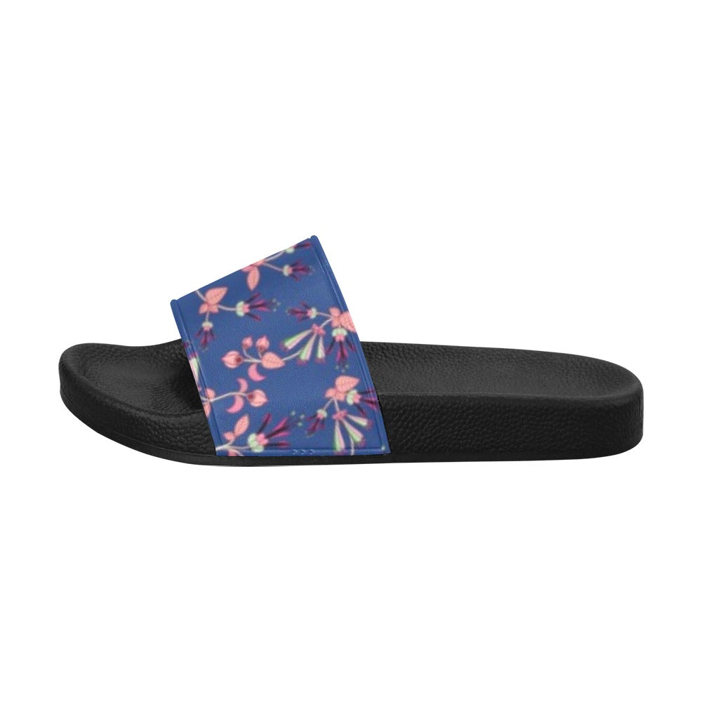 Swift Floral Peach Blue Slide Sandals