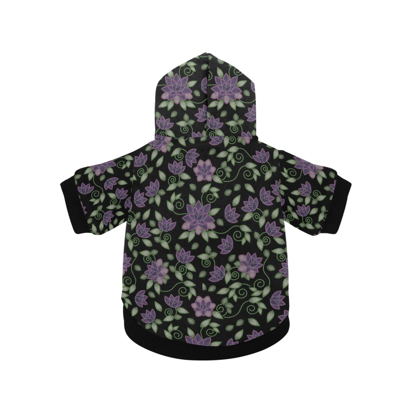 Purple Beaded Rose Pet Dog Hoodie