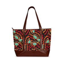 Load image into Gallery viewer, Hawk Feathers Fire and Turquoise Tote Handbag
