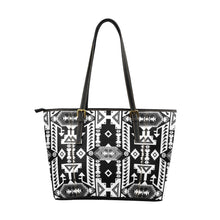 Load image into Gallery viewer, Chiefs Mountain Black and White Leather Tote Bag
