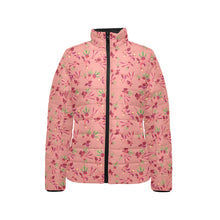 Load image into Gallery viewer, Swift Floral Peach Rouge Remix Women&#39;s Stand Collar Padded Jacket
