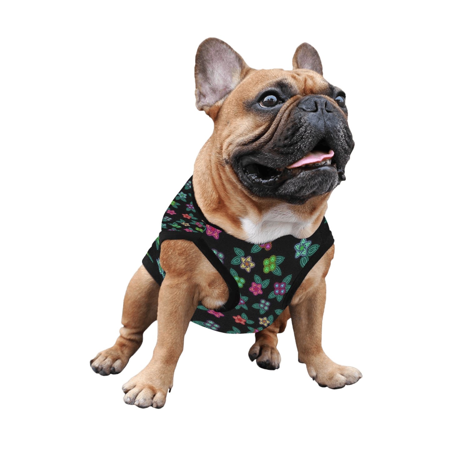 Berry Flowers Black Pet Tank Top