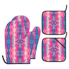 Load image into Gallery viewer, Desert Geo Blue Oven Mitt &amp; Pot Holder
