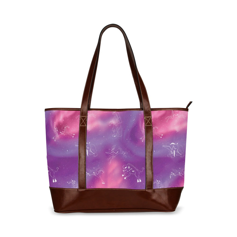 Animal Ancestors 7 Aurora Gases Pink and Purple Tote Handbag