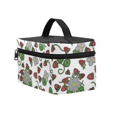 Load image into Gallery viewer, Strawberry Dreams White Cosmetic Bag/Large
