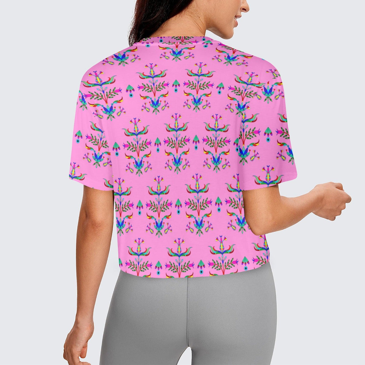 Dakota Damask Cheyenne Pink Crop Top