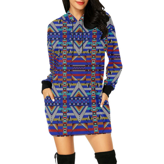 Medicine Blessing Blue Hoodie Dress