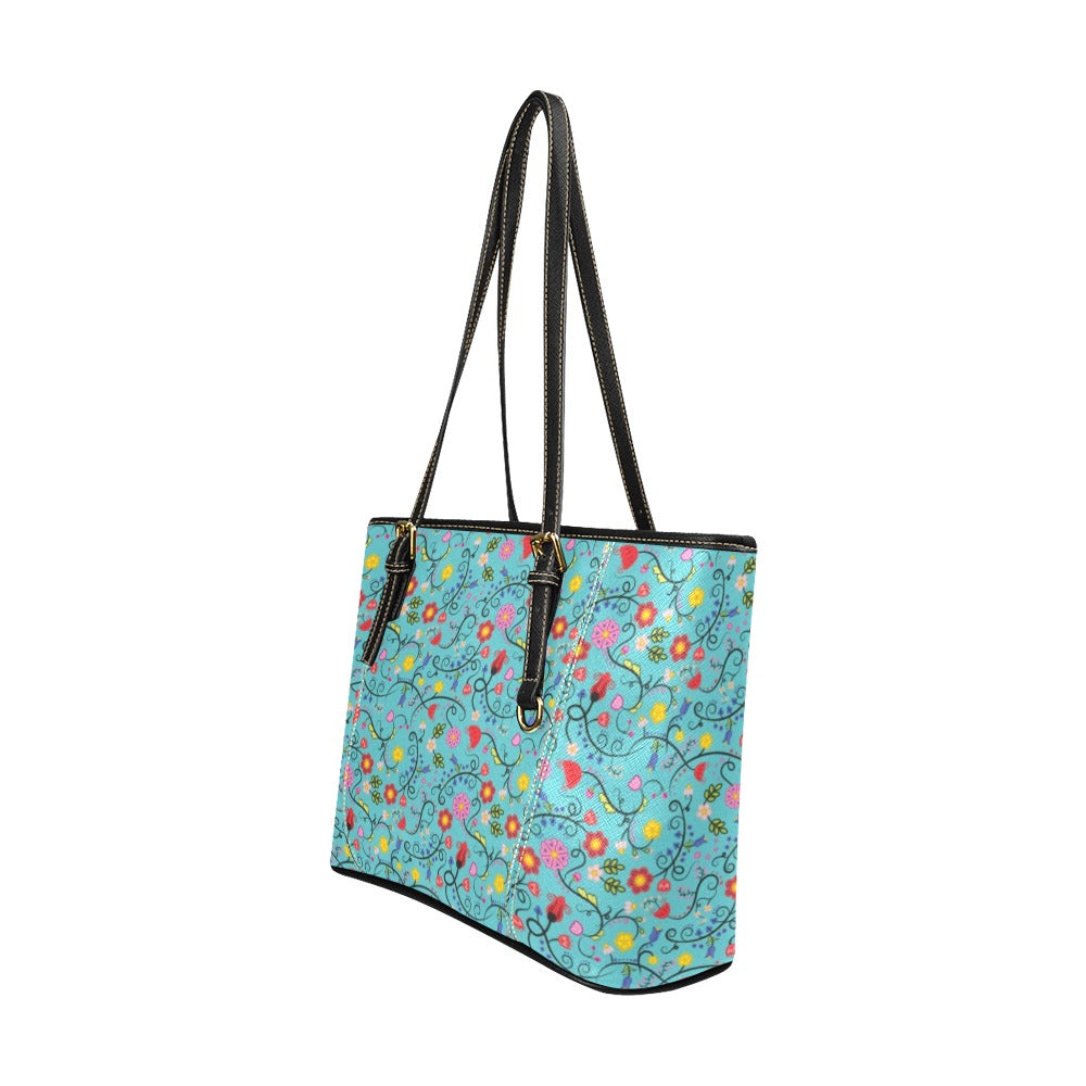 Nipin Blossom Sky Leather Tote Bag