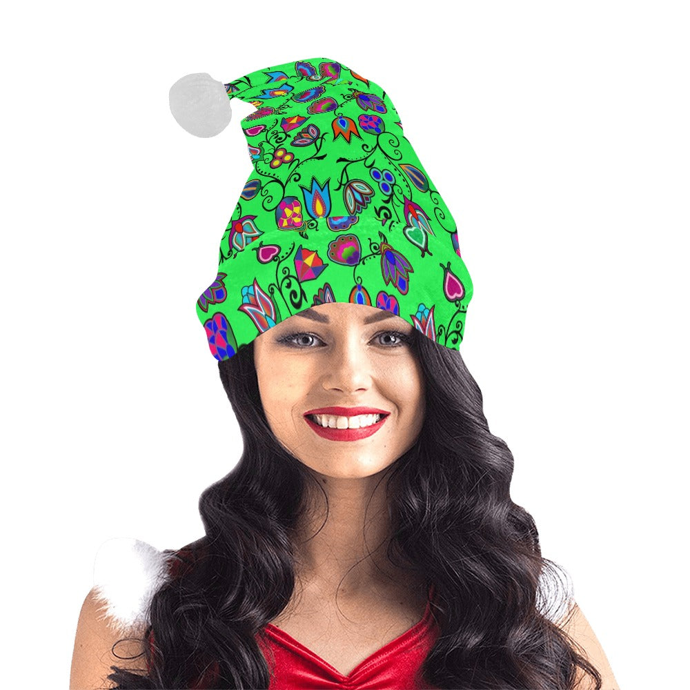 Indigenous Paisley Green Santa Hat