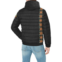 Load image into Gallery viewer, Teal Fire Men&#39;s Padded Hooded Jacket
