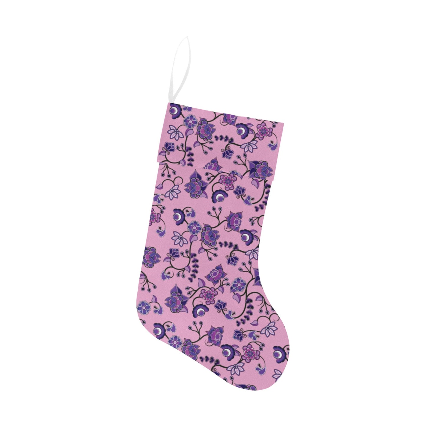 Purple Floral Amour Christmas Stocking