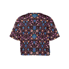 Load image into Gallery viewer, Floral Damask Purple Crop Top
