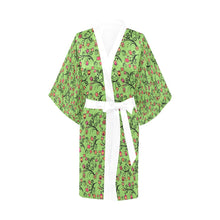 Load image into Gallery viewer, LightGreen Yellow Star Kimono Robe
