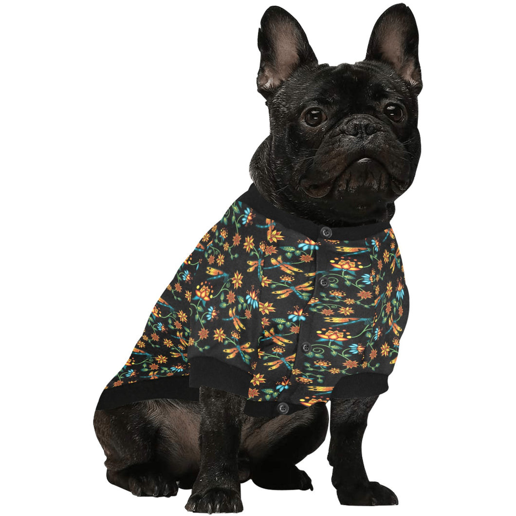 Dragon Lily Noir Pet Dog Round Neck Shirt