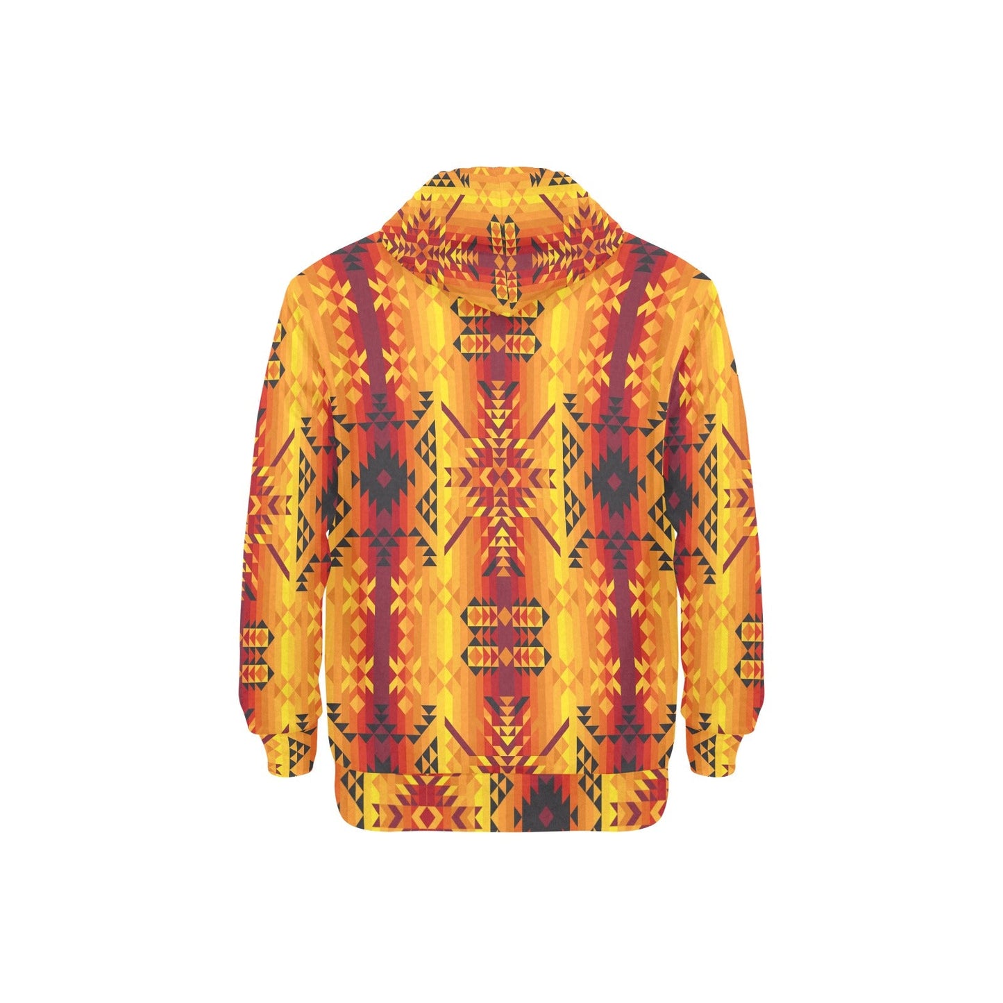 Desert Geo Yellow Red Men's Long Sleeve Fleece Hoodie