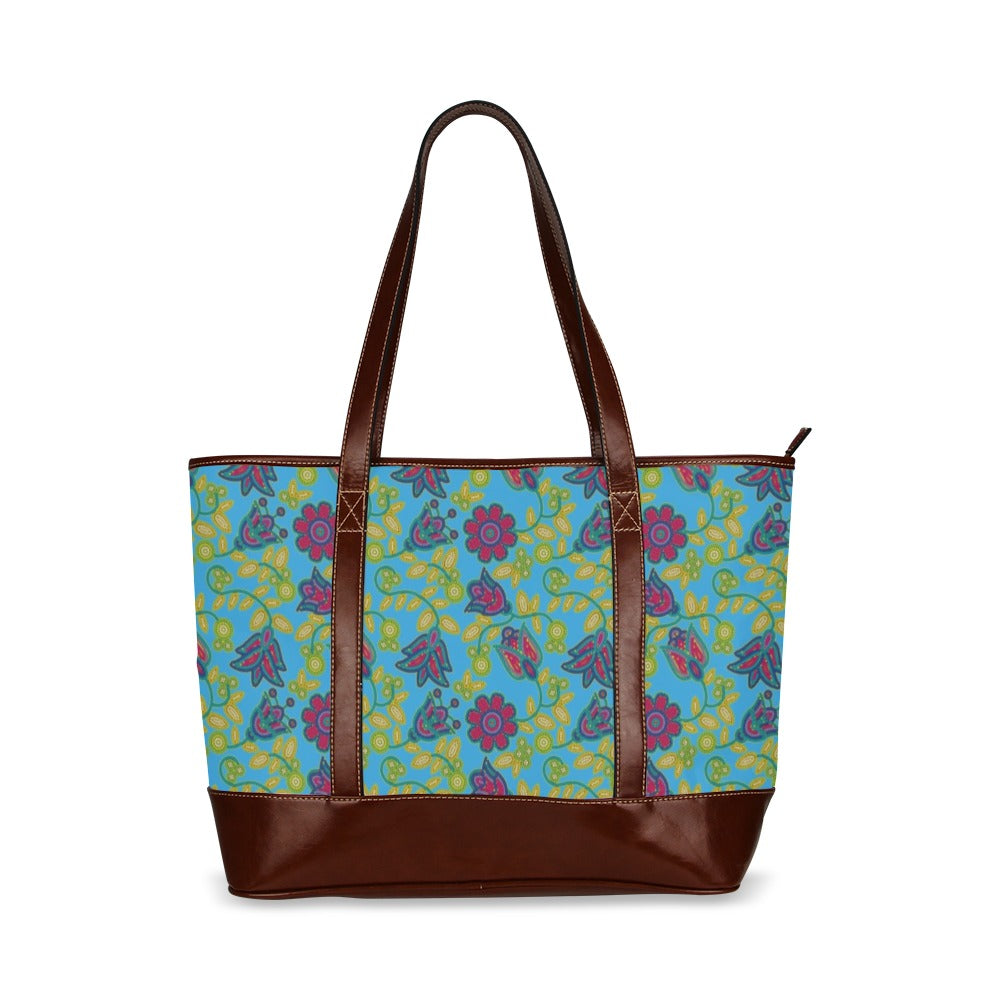 Beaded Nouveau Lime Tote Handbag