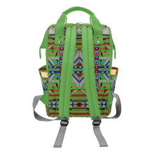 Load image into Gallery viewer, Medicine Blessing Lime Green Multi-Function Diaper Backpack/Diaper Bag
