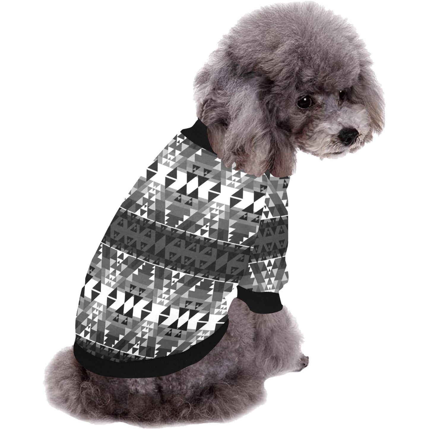 Writing on Stone Black and White Pet Dog Round Neck Shirt