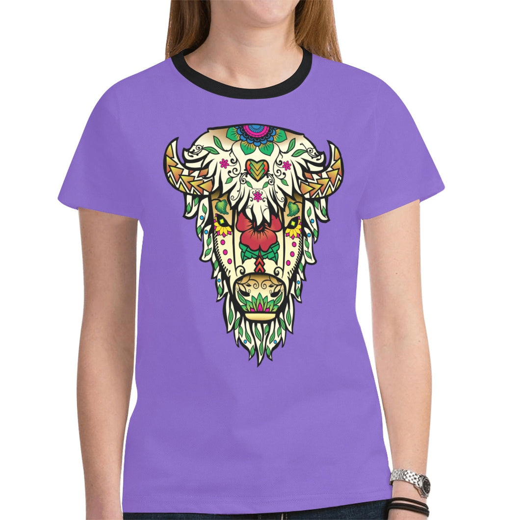 Buffalo Spirit Guide (Purple) New T-shirt for Women