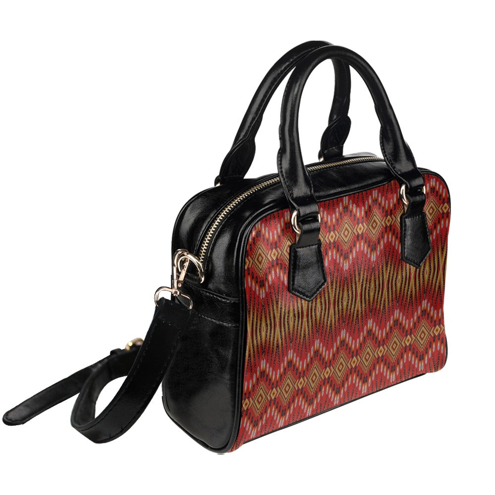 Fire Feather Red Shoulder Handbag