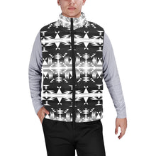 Load image into Gallery viewer, Between the Mountains Black and White Men&#39;s Padded Vest Jacket
