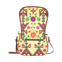 Load image into Gallery viewer, Geometric Floral Spring - Vanilla Saddle Bag
