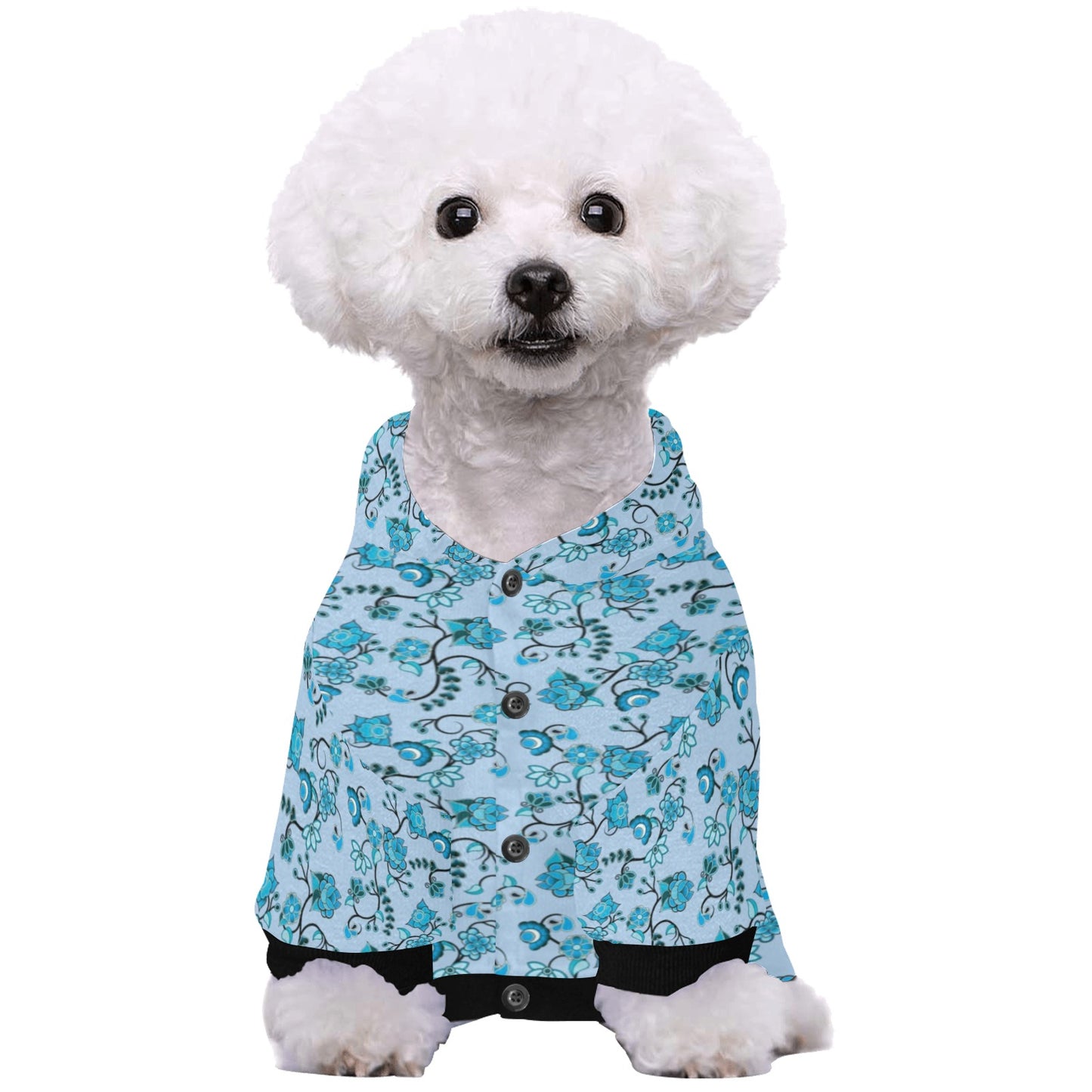 Blue Floral Amour Pet Dog Hoodie