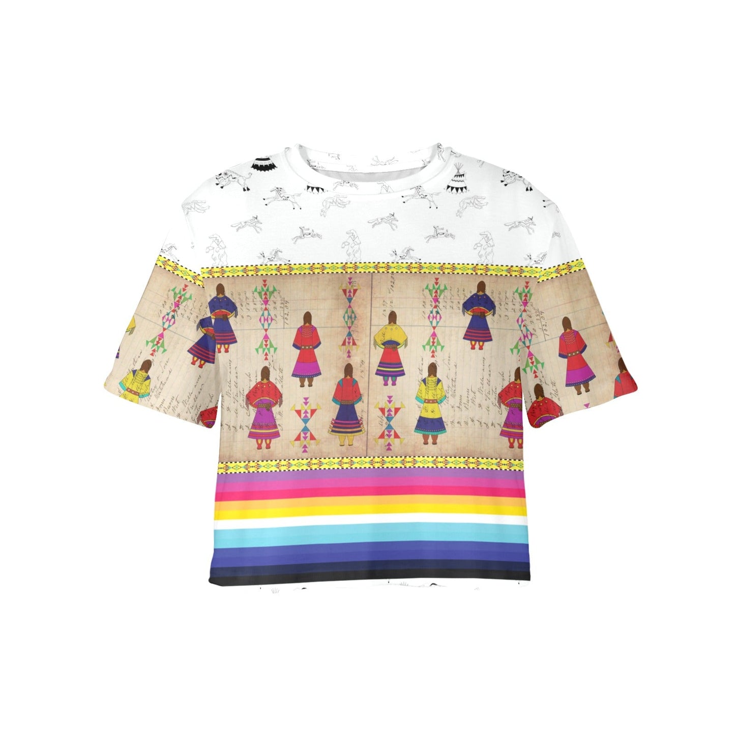 Ledger Round Dance Clay Crop Top