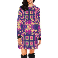 Load image into Gallery viewer, Kaleidoscope Bleu Hoodie Dress
