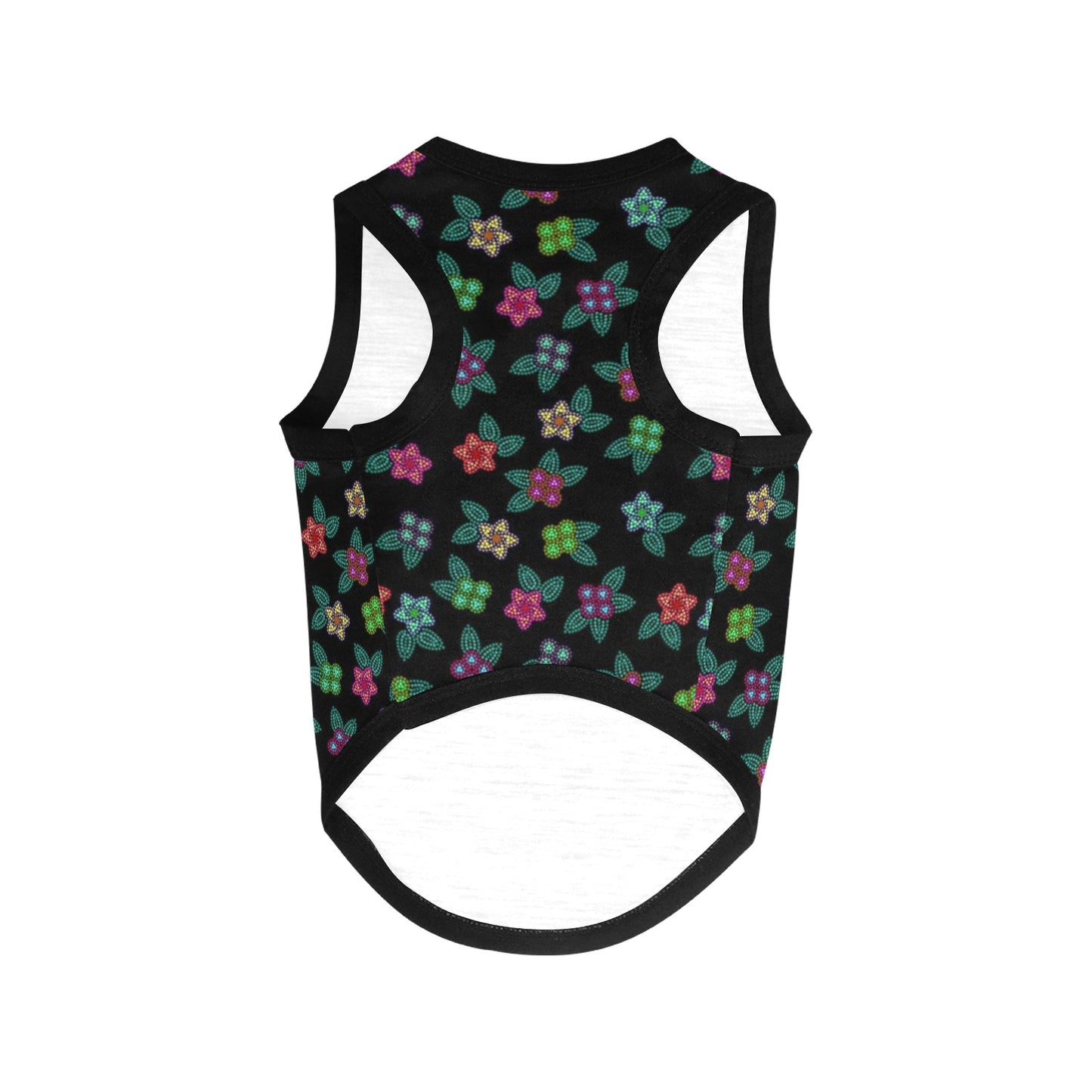 Berry Flowers Black Pet Tank Top