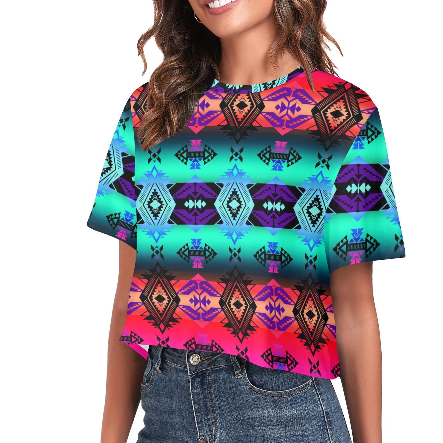 Sovereign Nation Sunset Crop Top