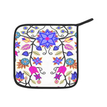 Load image into Gallery viewer, Floral Beadwork Seven Clans White Oven Mitt &amp; Pot Holder
