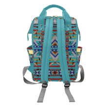 Load image into Gallery viewer, Medicine Blessing Turquoise Multi-Function Diaper Backpack/Diaper Bag
