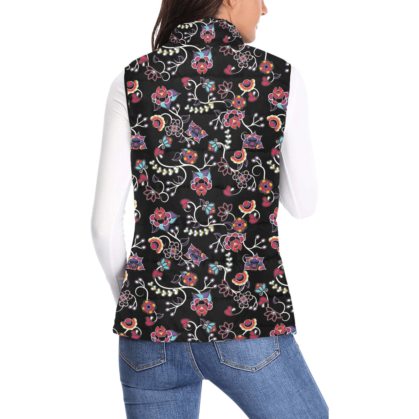 Floral Danseur Women's Padded Vest Jacket