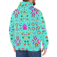 Load image into Gallery viewer, Geometric Floral Fall Sky Men&#39;s Long Sleeve Fleece Hoodie
