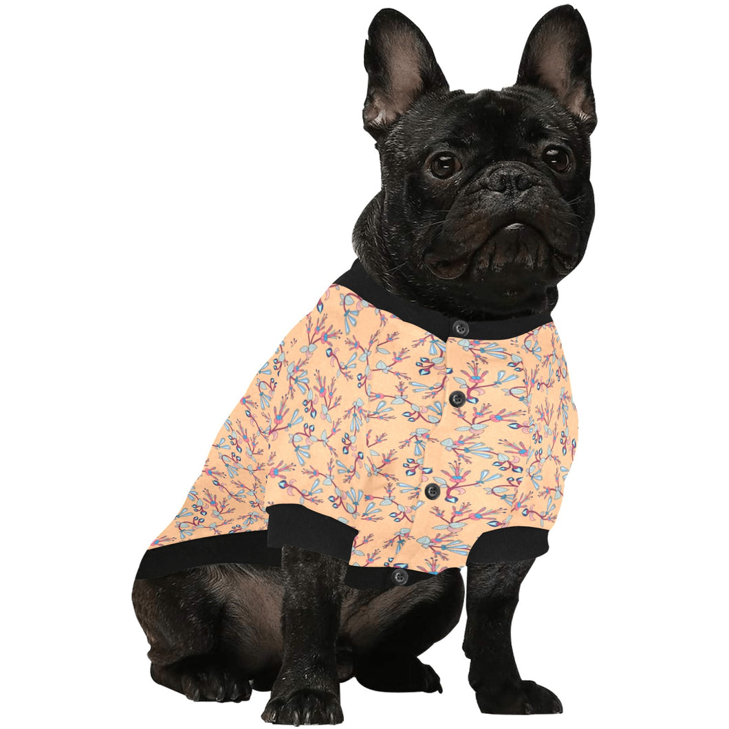 Swift Floral Peache Pet Dog Round Neck Shirt